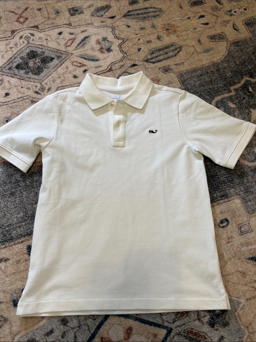 NWOT. Vineyard vines. Classic White Kids' Polo Shirt, size 7
